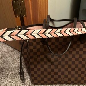 Authentic Louis Vuitton Neverfull MM with Braided Strap